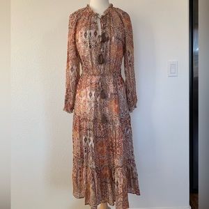 Multiple pattern bohemian dress.
